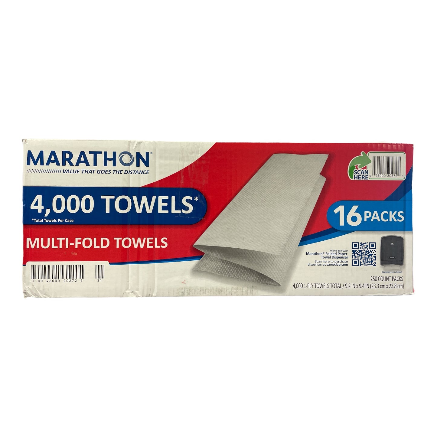 Marathon Multi-Fold Paper Towels, 1-Ply 9.2