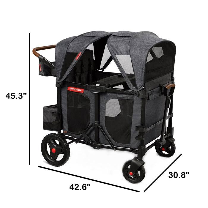 Radio Flyer Voya XT Quad Premium Stroller Wagon for 4 with Accessories