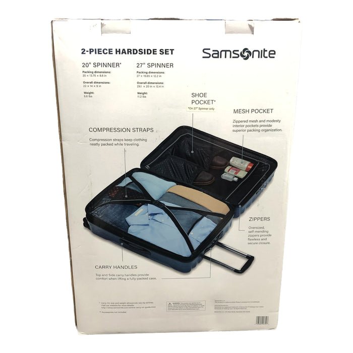 Samsonite Volante Hardside Spinner Luggage 2-Piece Set, Lagoon Blue