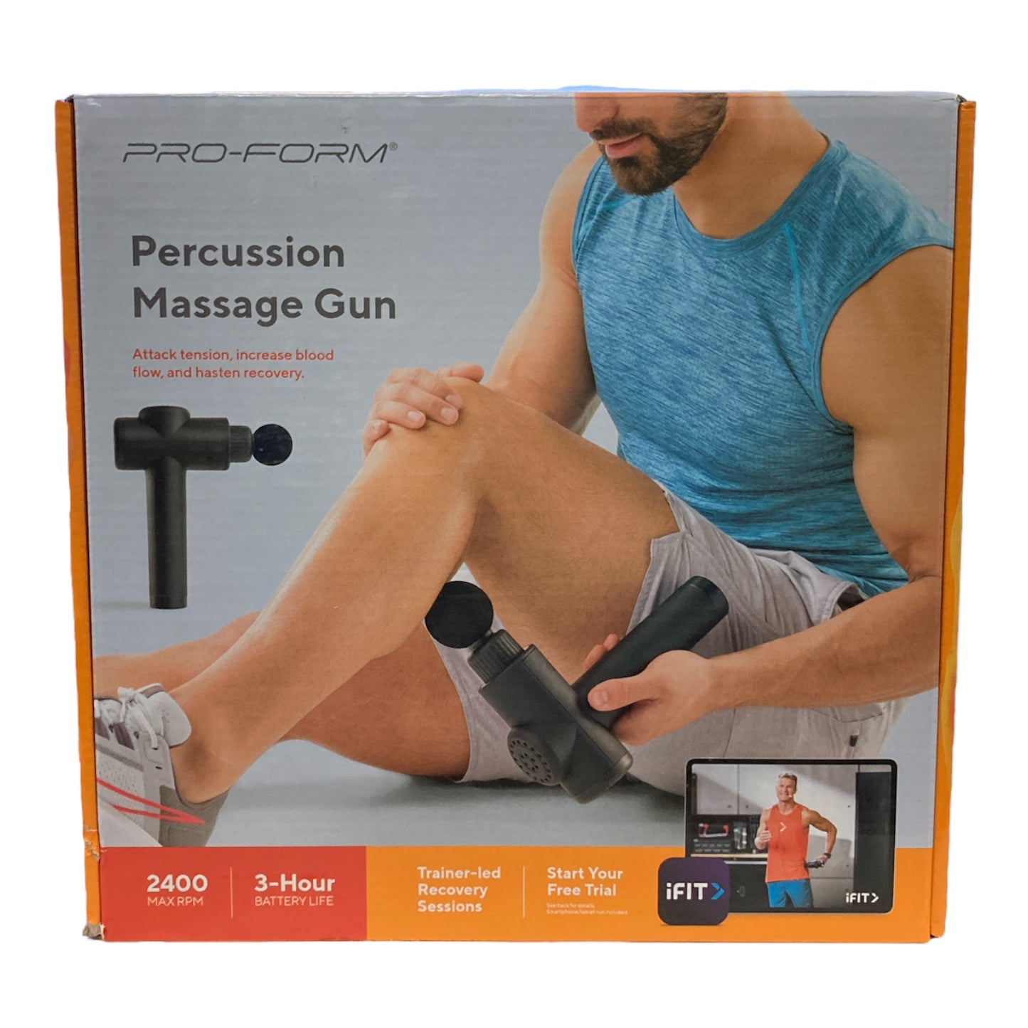 ProForm Percussion Therapy Gun, 6 Massage Heads, 4.5hr Battery