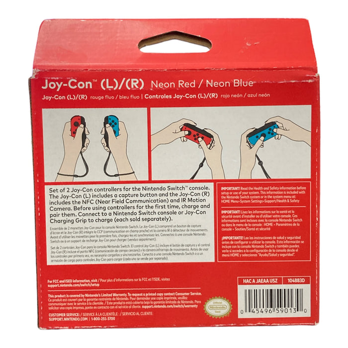 Nintendo Joy-Con Controller Set (L/R) - Neon Red/Neon Blue