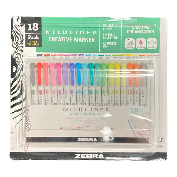 Mildliner Double Ended Highlighter Assorted 18-pk