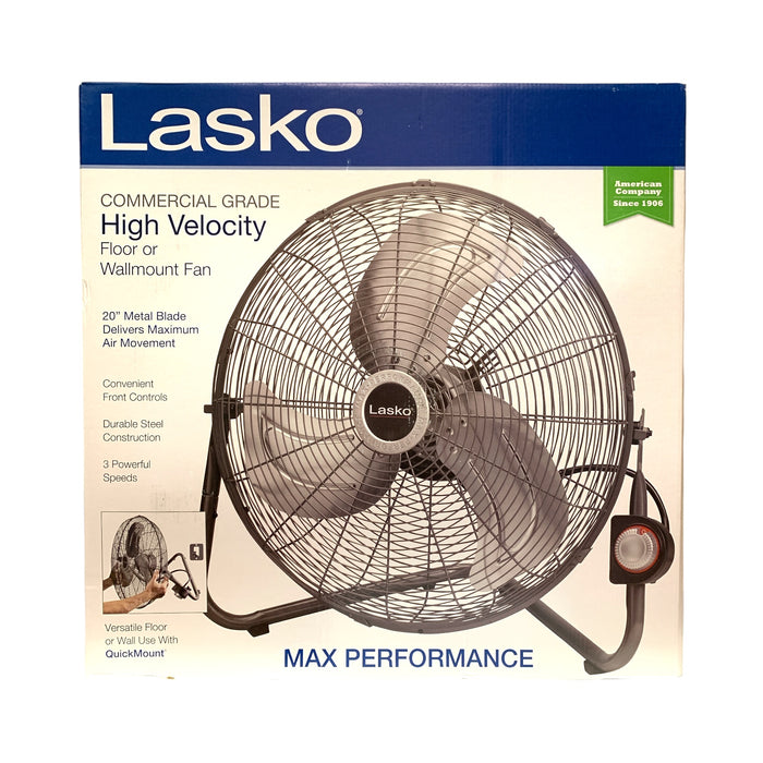 Lasko Max Performance 20" High Velocity Floor or Wallmount Fan