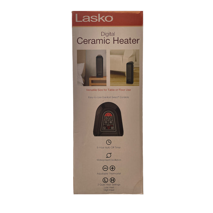 Lasko 16" Digital Ceramic Tower Heater with Remote Control, Table or Floor Use