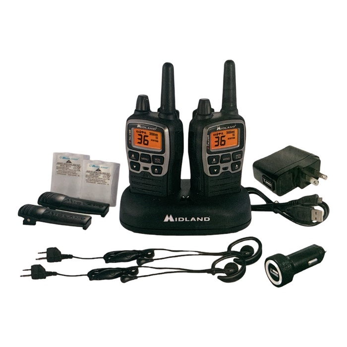 Midland T77 X-Talker FRS Walkie Talkie Extreme Dual Pack with Case, T77VP5