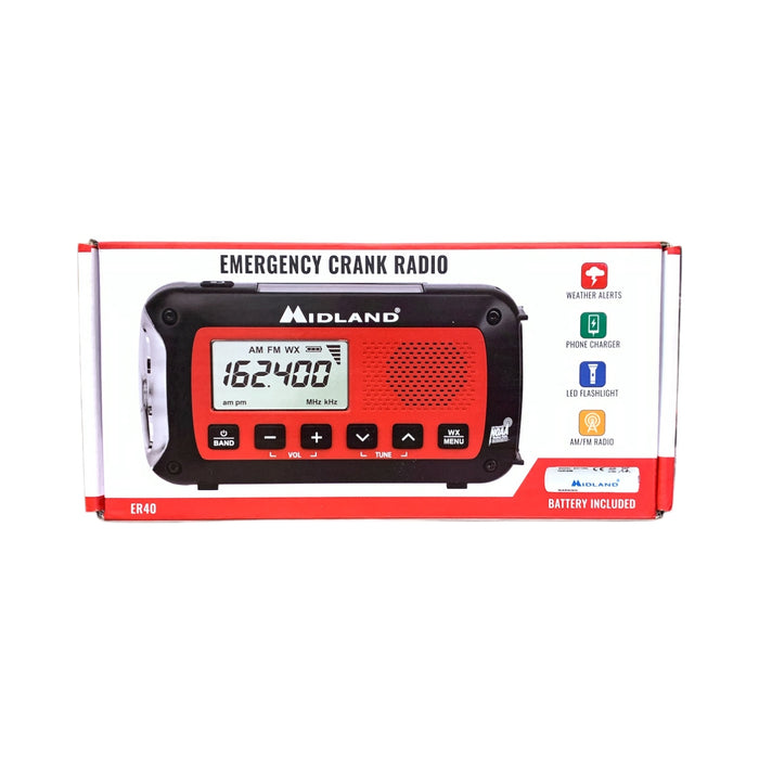 Midland ER40 Emergency Hand Crank Rechargeable NOAA Weather Alert Radio