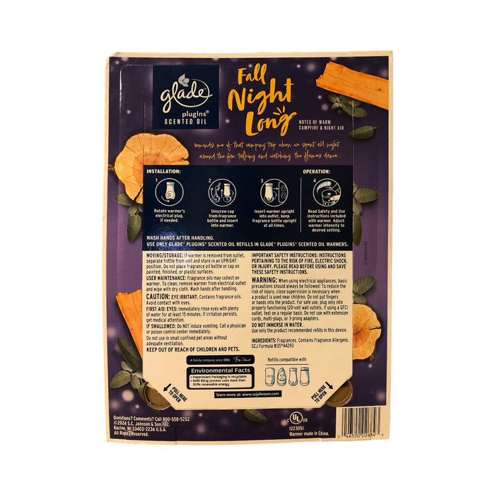 Glade PlugIns Limited Edition - Fall Night Long, 2 Warmers & 6 Refills