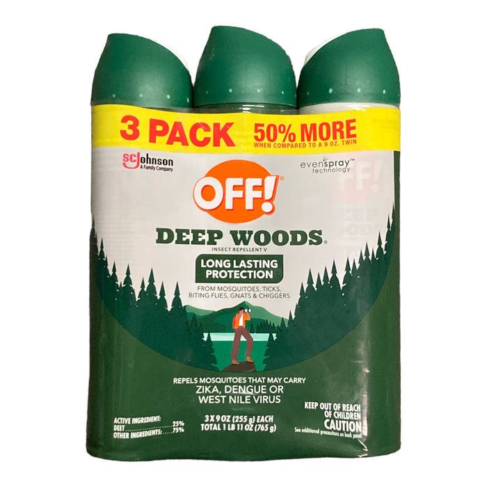 OFF! Deep Woods Long Lasting Insect Repellent, 9 oz, Pack of 3