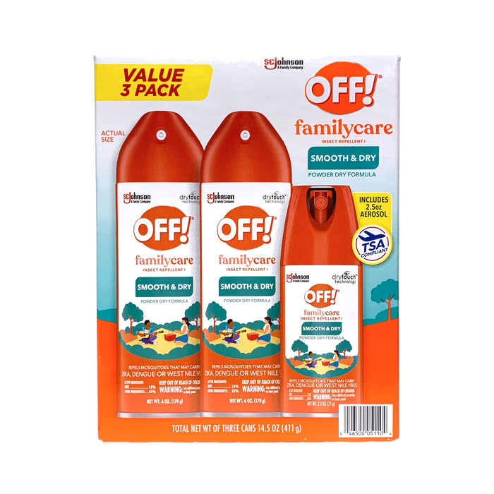 OFF! Family Care Insect Repellent I, Smooth & Dry Powder Formula Value 3-Pack