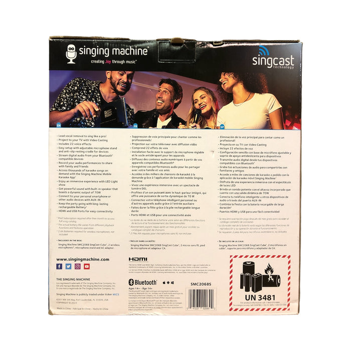 Singing Machine Cube Singcast Home Karaoke Machine with Singcast Technology