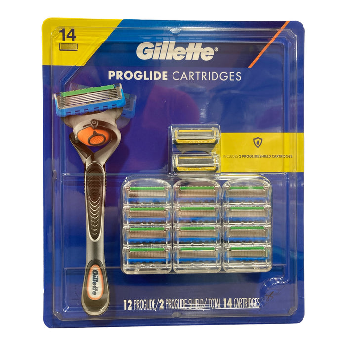 Gillette Men's ProGlide Cartridges + ProGlide Shield Cartridges, 12+2 Refills