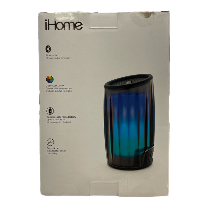 iHome Playglow Color Changing Bluetooth Portable Speaker, Black