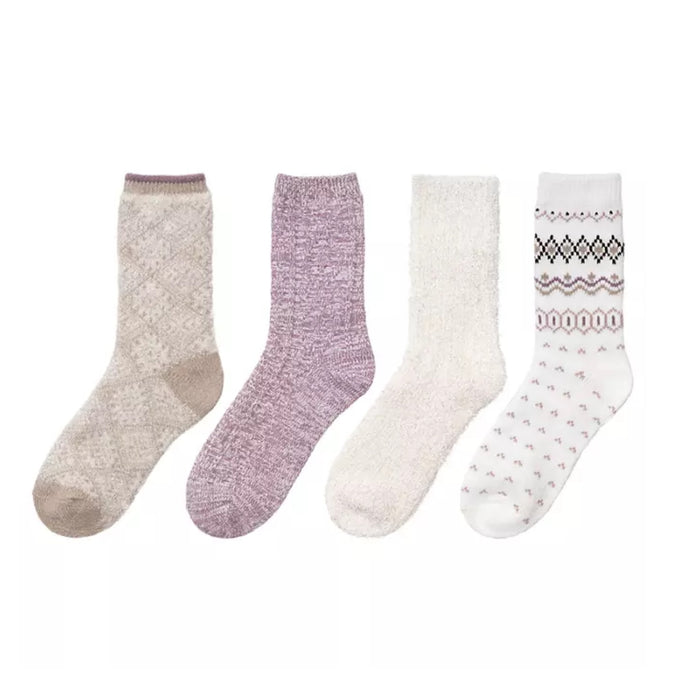 Cuddl Duds Women's 4 Pack Soft Cozy Plushfill Comfort Boot Socks