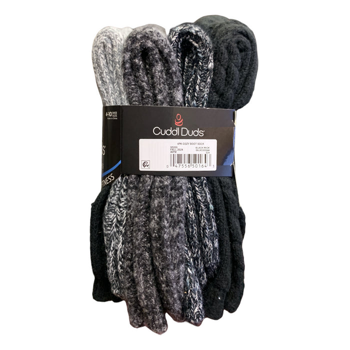 Cuddl Duds Women's Plushfill Super Soft Comfort Boot Socks, 4 Pair