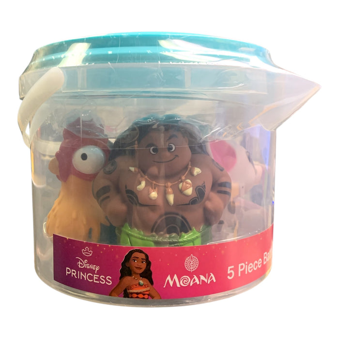 Moana 6-Piece Bath Squirter Bucket Set, 5 Squirt Toys and Storage Bucket