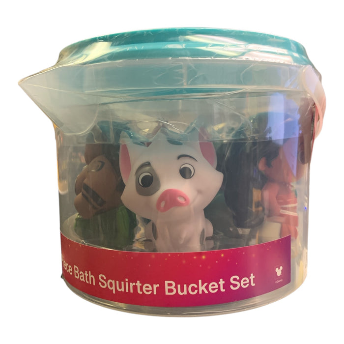 Moana 6-Piece Bath Squirter Bucket Set, 5 Squirt Toys and Storage Bucket