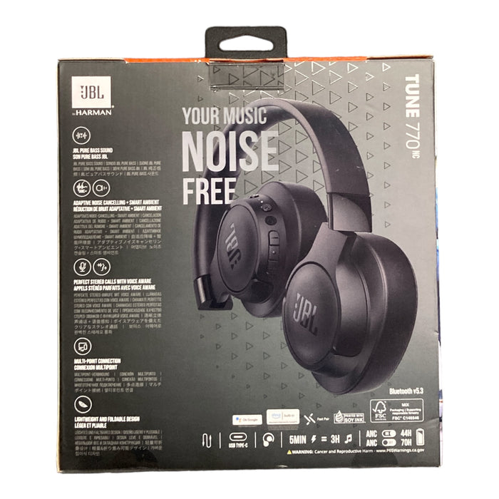 JBL Tune 770NC Adaptive Noise Cancelling Wireless Over-Ear Headphone, Black
