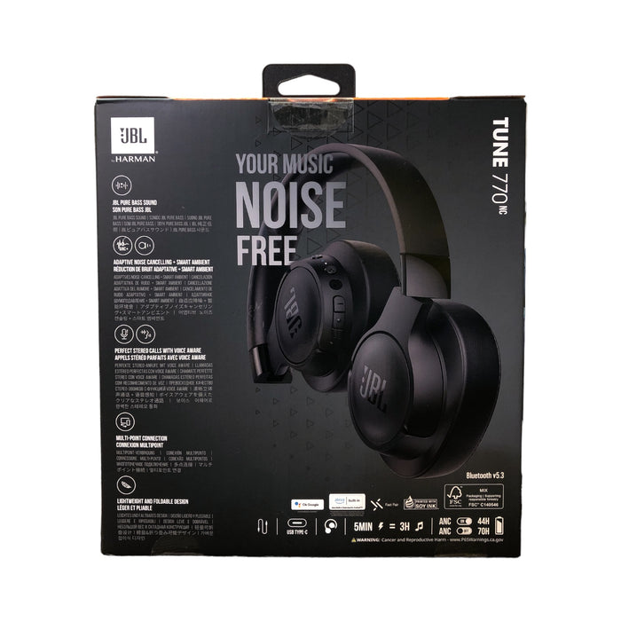 JBL Tune 770NC Adaptive Noise Cancelling Wireless Over-Ear Headphone, Black