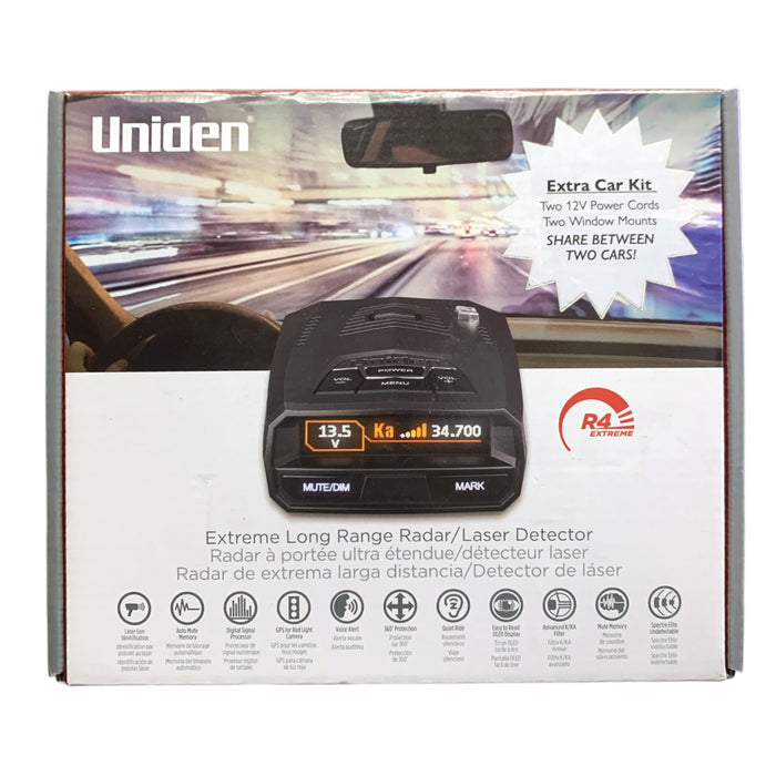 Uniden R4 Plus Extreme Long Range Radar/Laser Detector with Extra Car ...