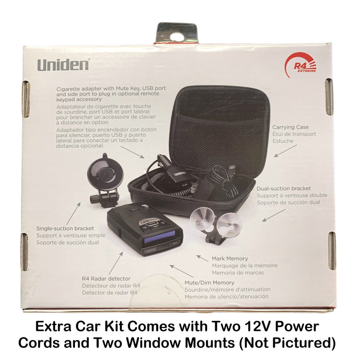 Uniden R4 Plus Extreme Long Range Radar/Laser Detector with Extra Car Kit