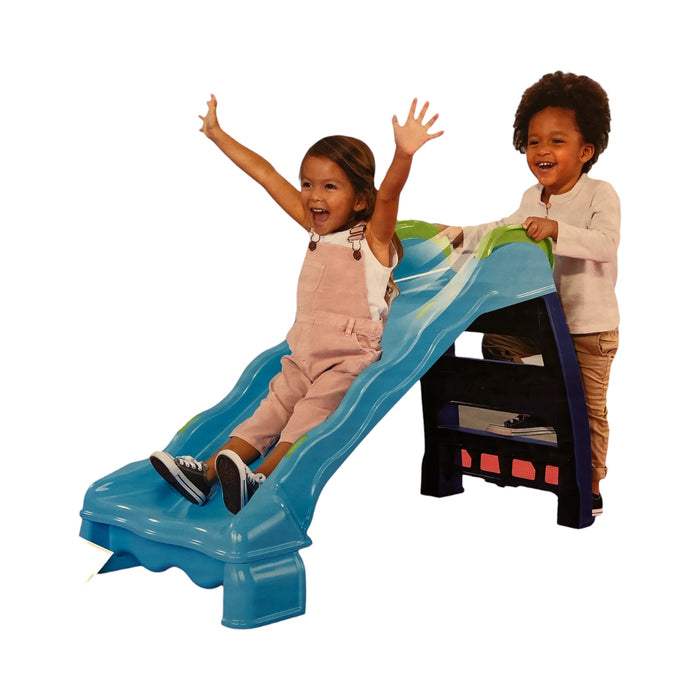 Little Tikes 2-in-1 Outdoor/Indoor Wet or Dry Foldable Playground Slide, Blue