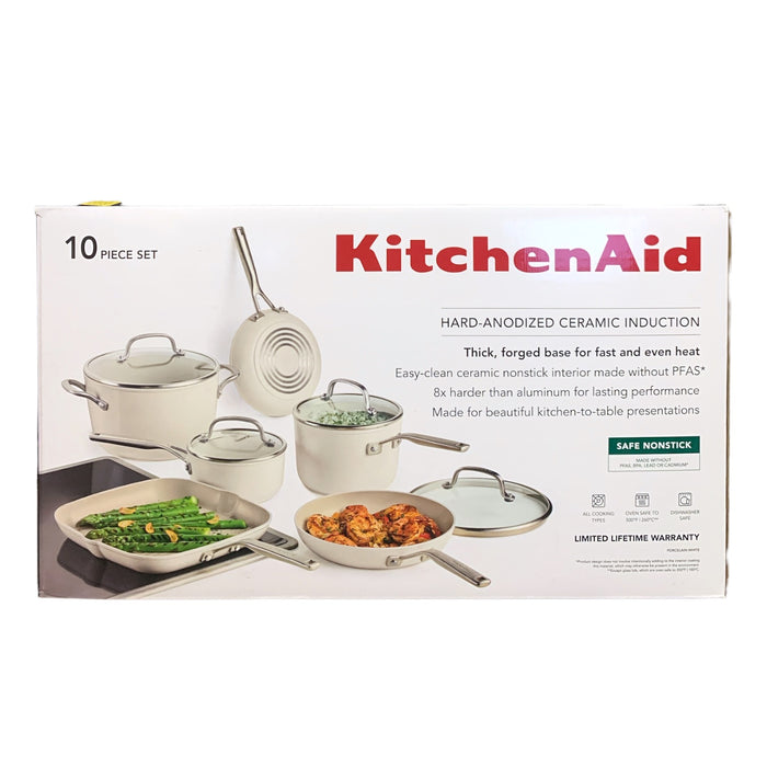 Aidema Cookware KitchenAid 10-Piece Hard-Anodized Ceramic Induction Cookware Set ...