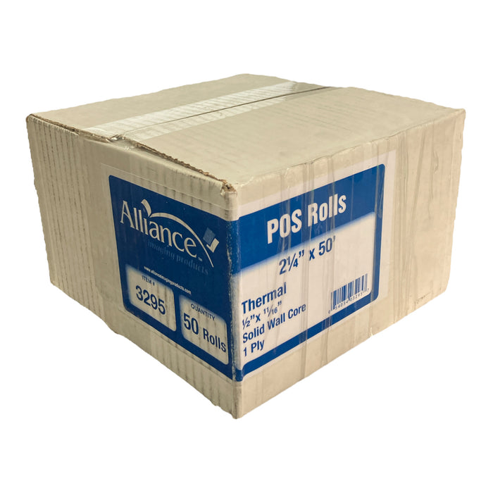 Alliance Thermal Paper Receipt Rolls,2 1/4x50' Thermal POS Rolls, 50 Rolls