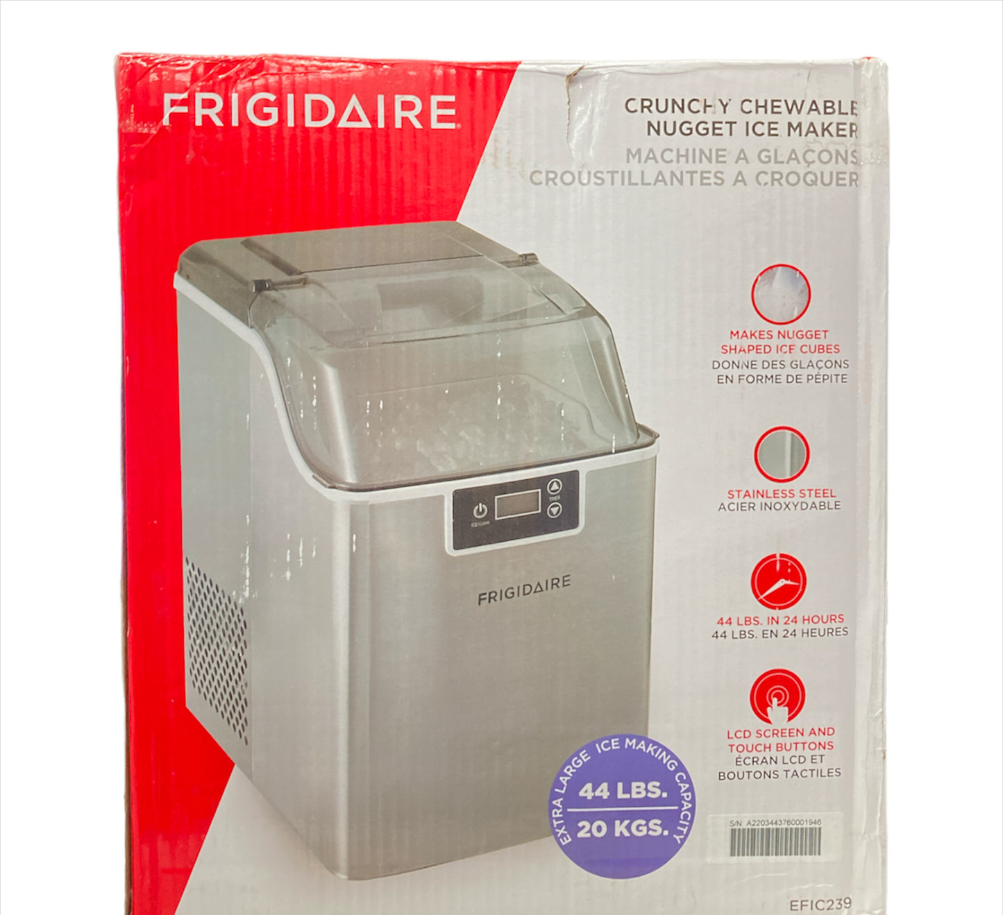 Frigidaire 44 lbs Chewable Nugget Ice Maker Stainless Steel