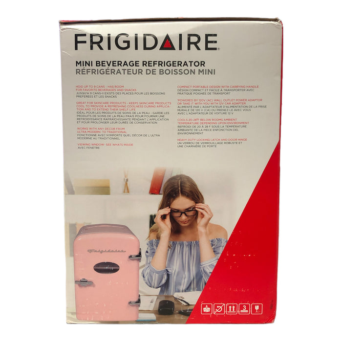 Frigidaire Portable Retro Extra Large 9-Can Capacity Mini Refrigerator, Pink