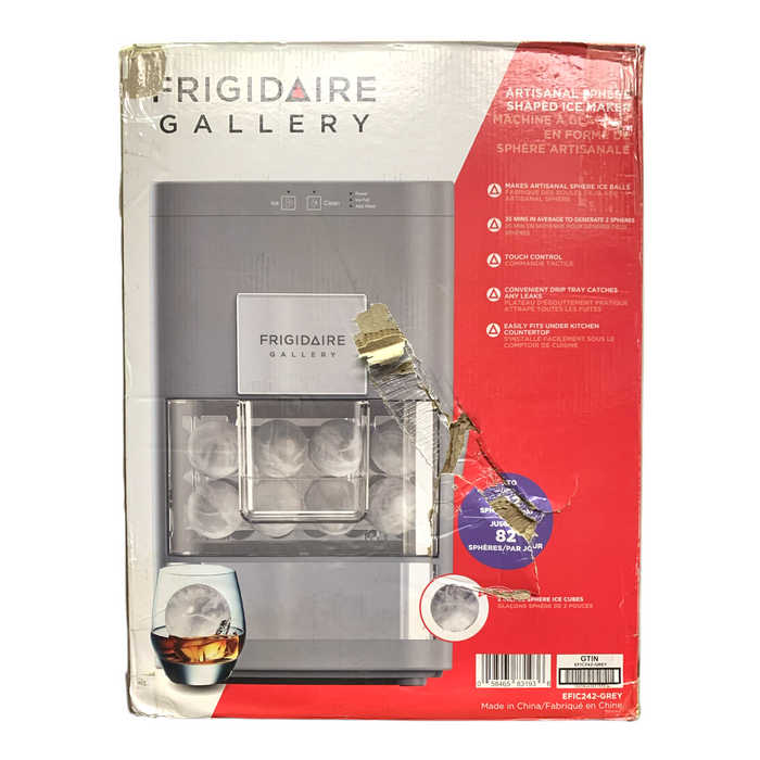 Frigidaire Gallery Artisanal Sphere Shaped Ice Maker, 2" Round Spheres (Grey)