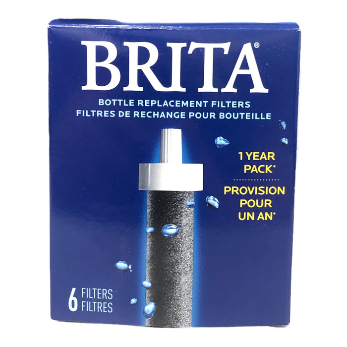 Brita BPA Free Water Bottle Filter Replacements, 6 Pack