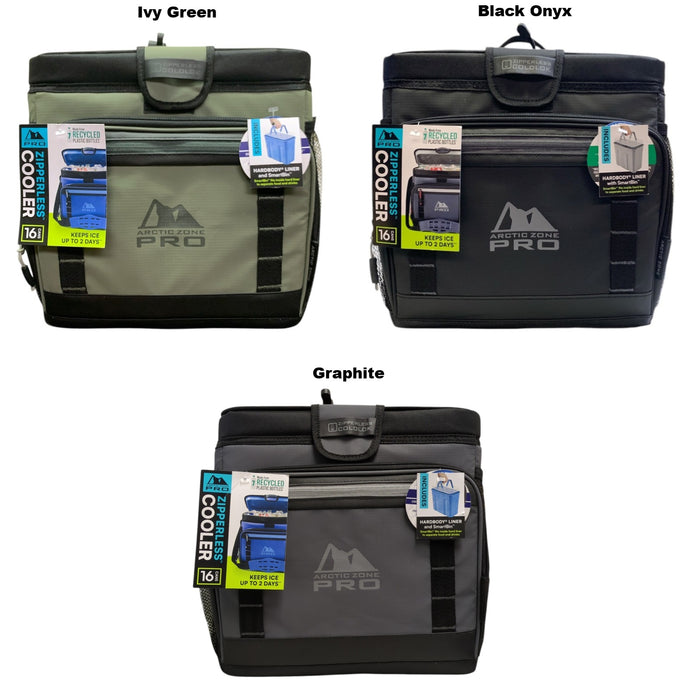 Arctic Zone Pro 16 Can Zipperless Cooler with Hardbody Liner and Smartbin