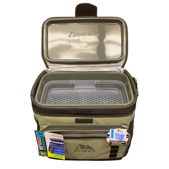 Arctic Zone Pro 16 Can Zipperless Cooler with Hardbody Liner and Smartbin