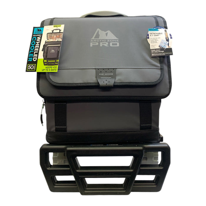Arctic Zone Pro Collapsible Wheeled Cooler, All-Terriain Wheels, Locking Handle