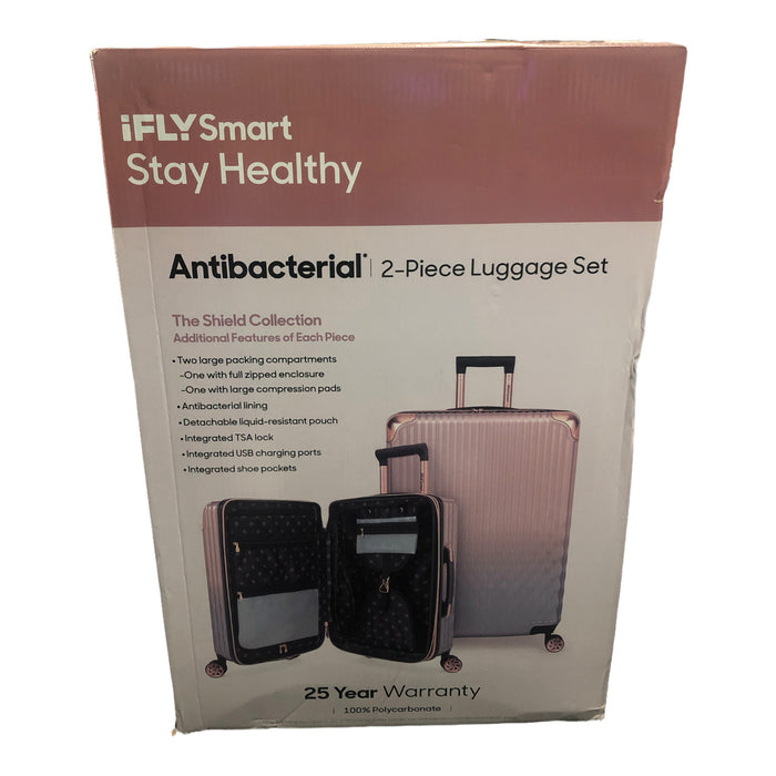 iFLY Smart Shield Collection Antibacterial Travel Set, 2 Piece, Rose Gold