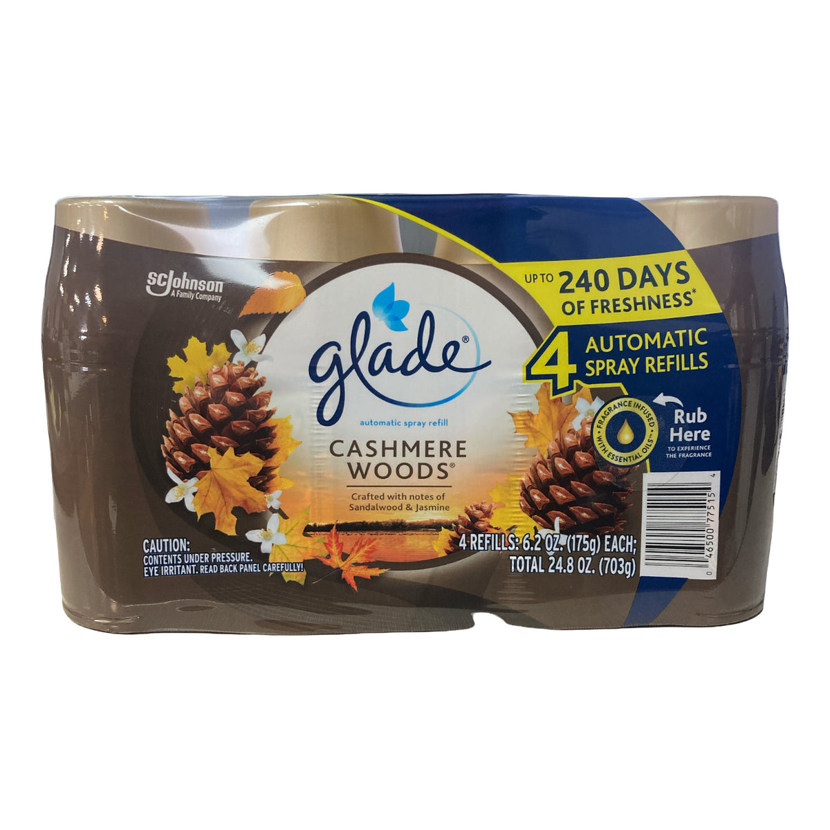 Glade Automatic Spray Air Freshener 4 Refill bottles (Cashmere Woods) — Ewirelessgear