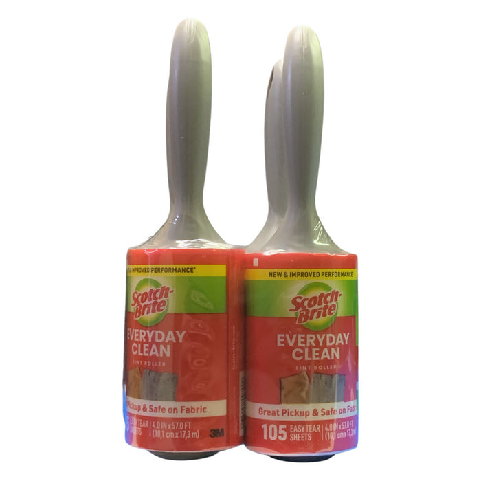 Scotch-Brite Everyday Clean Lint Roller, 4Pk, 105 Sheets Each (4"x57')