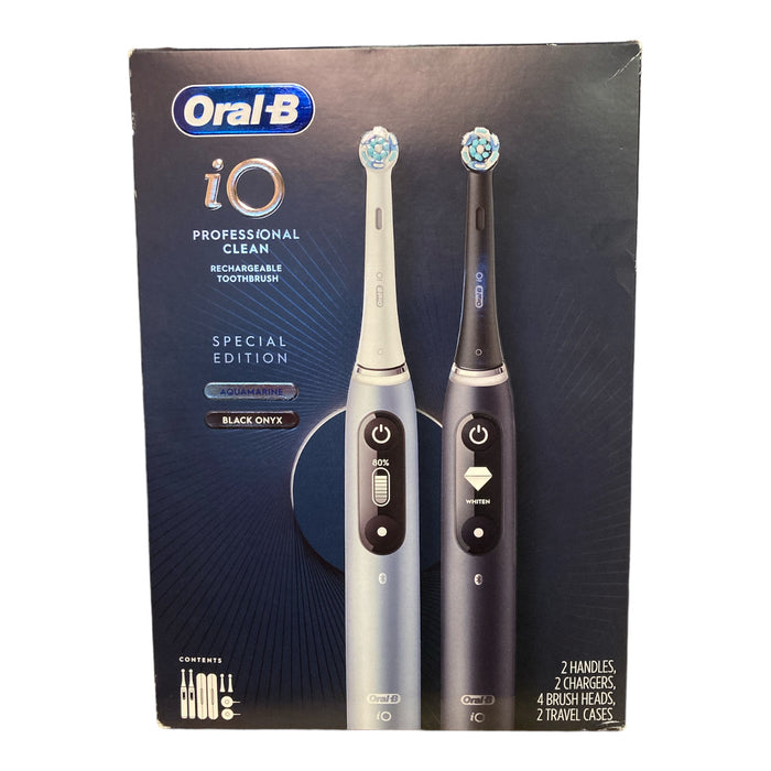 Oral-B iO Series 7 Electric Toothbrush Black Onyx & Aquamarine (2 Pack)