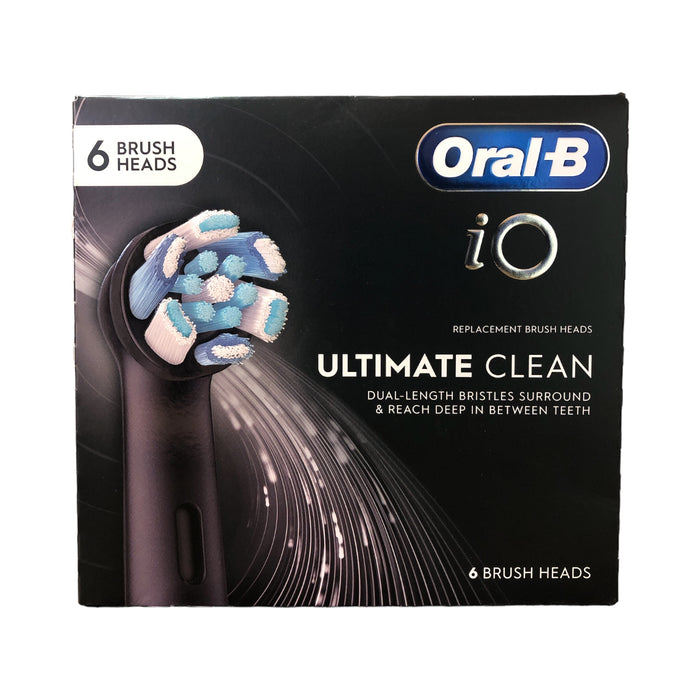 Oral-B iO Series “Ultimate Clean” 6 Replacement Brush Heads (White/ Black)