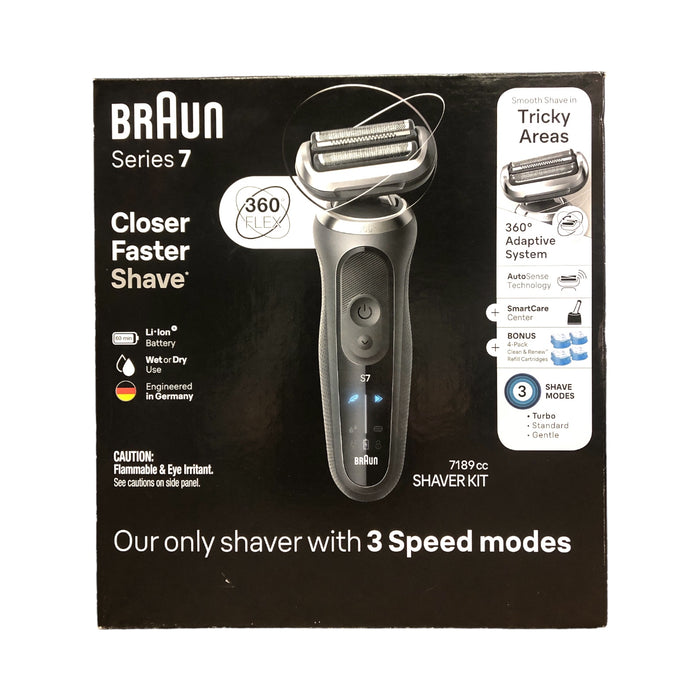 Braun Series 7 360° Flex Waterproof 3-Speed Men's Electric Shaver Kit 7189cc