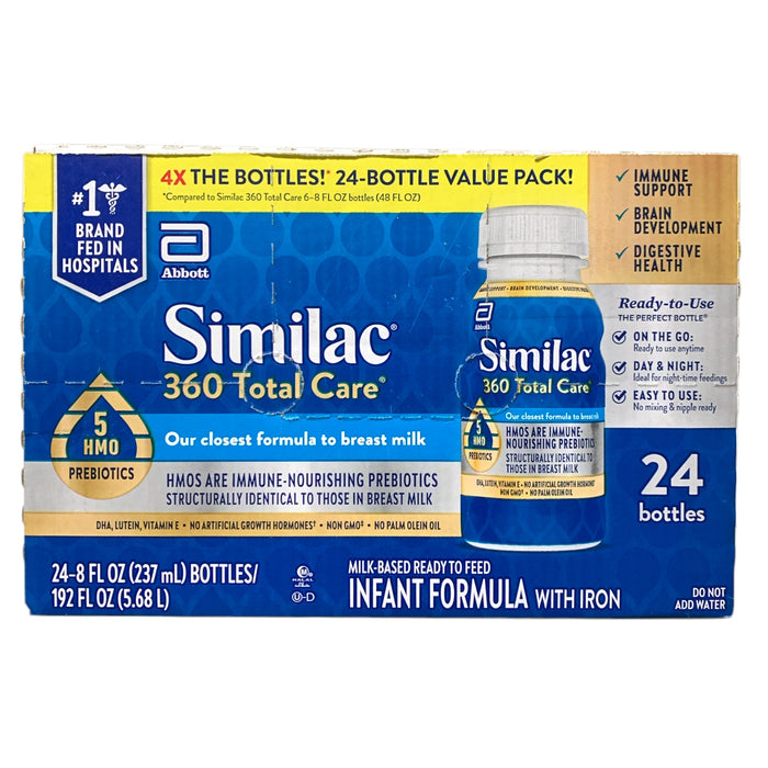 Similac 360 Total Care Ready to Eat Instant Formula, 24x8oz. Bottles