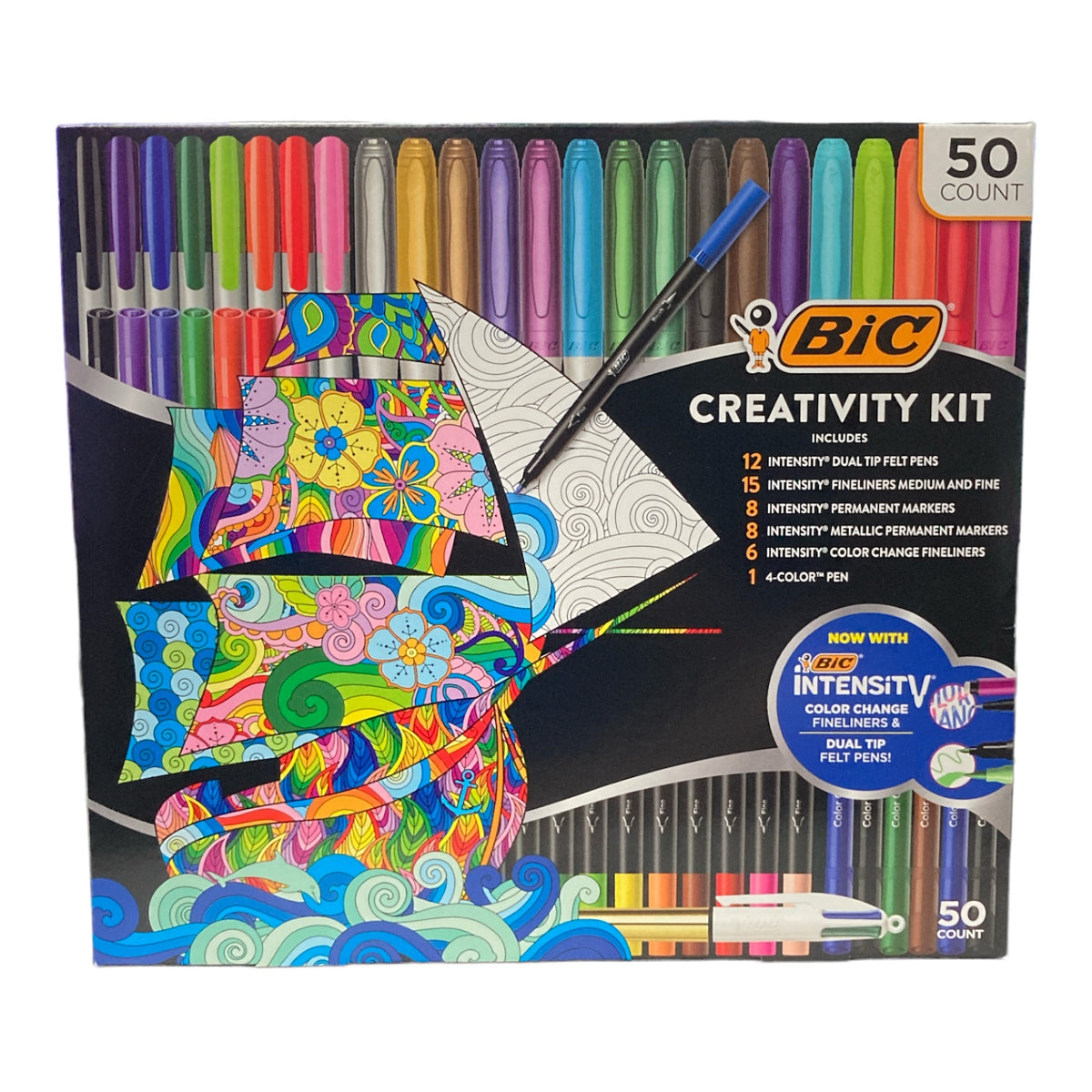 BIC Ultimate Creativity Kit 50 Markers Felt Tip Pens Set Dual Tip Colo