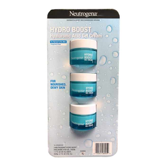 Nutragena Hydro Boost Hyluronic Acid Gel Cream 3 Pack, 3 x 1.7 fl. oz.