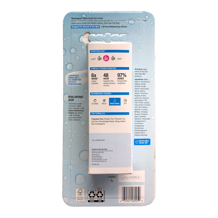 Nutragena Hydro Boost Hyluronic Acid Gel Cream 3 Pack, 3 x 1.7 fl. oz.