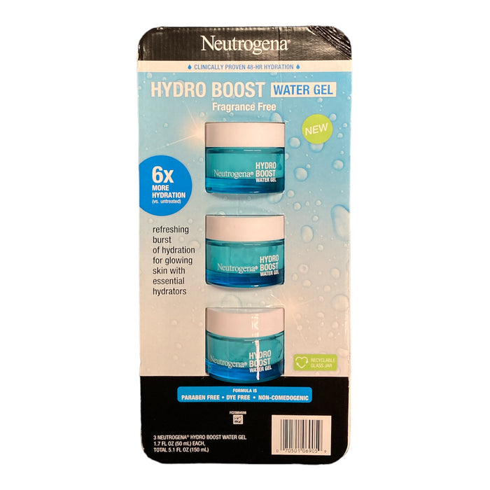 Neutrogena Hydro Boost 48-Hour Water Gel Face Moisturizer, 1.7 Ounce (Pack of 3)