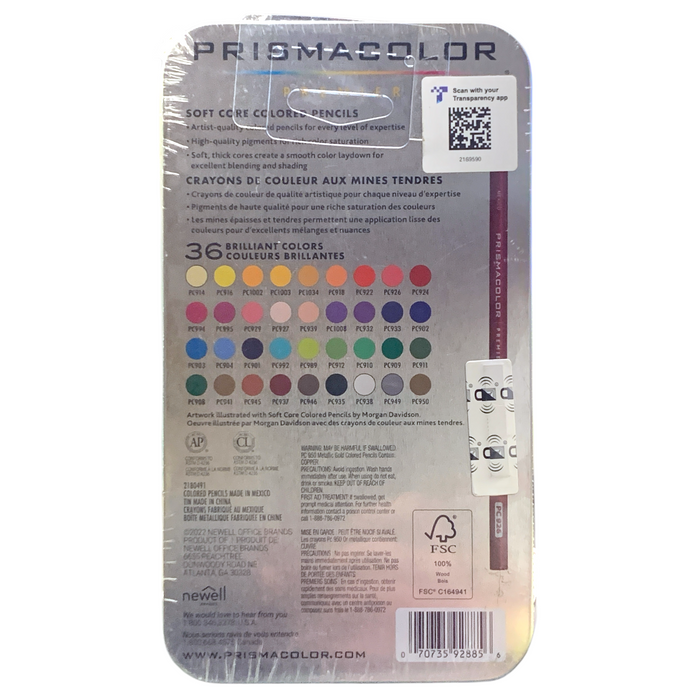 Prismacolor Premier Soft Core Color Pencils, 36 Assorted Color Set ...