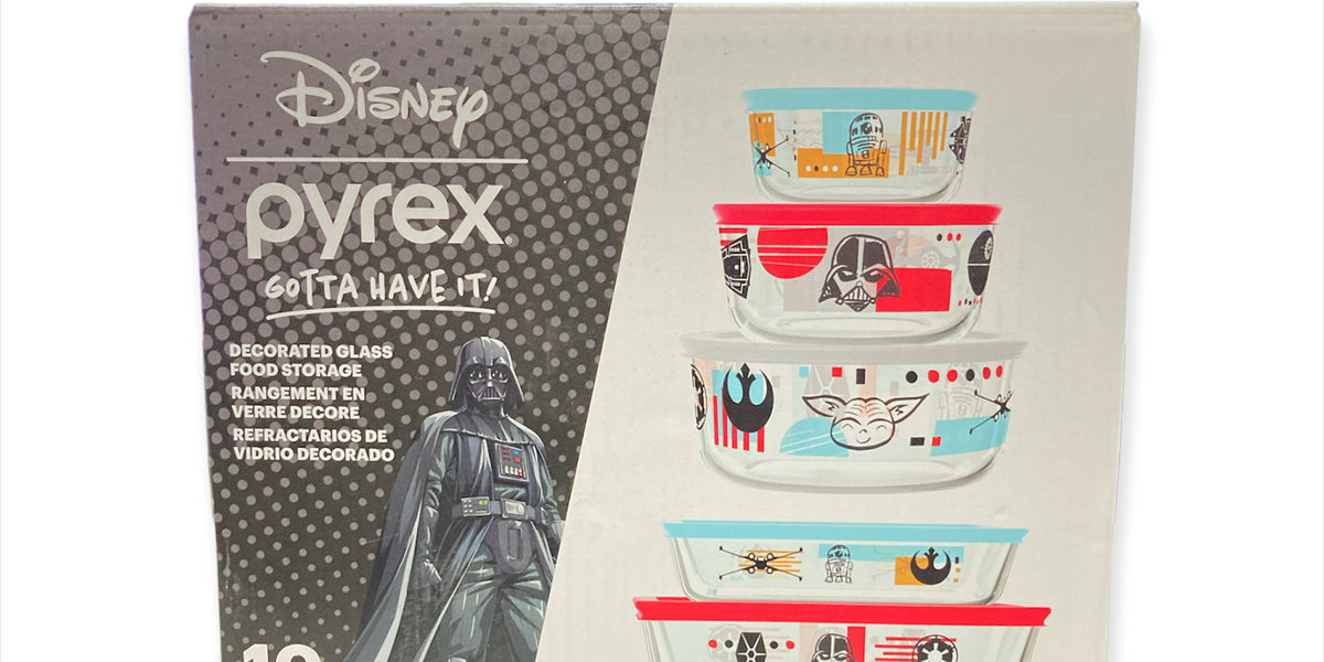 Pyrex Star Wars 10 Piece Decorated Glass Food Storage Set Bowls 