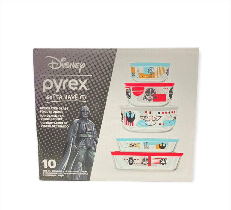 Pyrex Star Wars 10 Piece Decorated Glass Food Storage Set Bowls