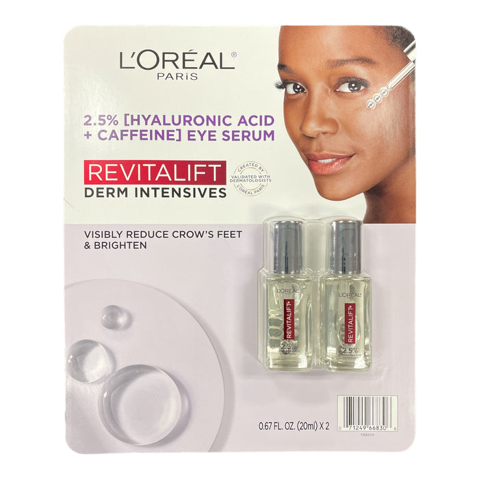 L'Oreal Paris Revitalift Derm Intensives Hydrating Eye Serum (0.67oz, 2 Pack)