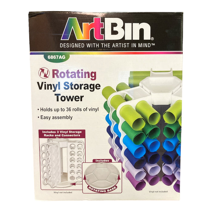 ArtBin Sheet Organizer Stores Up to 36 Rolls, Rotating Vinyl Storage Rack, White